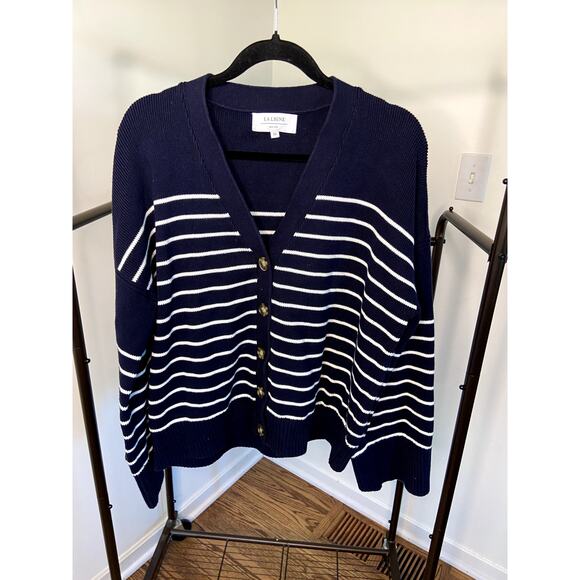 La Ligne Striped Sailor Cardigan Sweater size XL - Picture 2 of 5